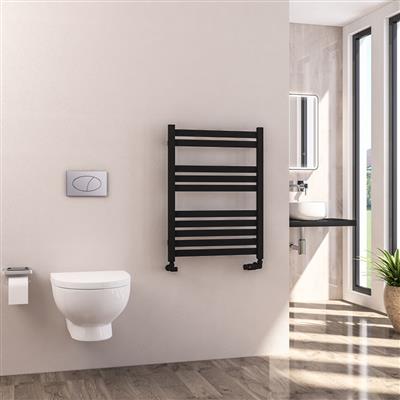 Defford Matt Black Towel Radiator 800 x 500mm