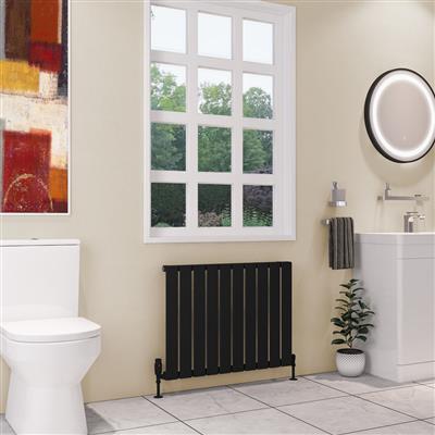 Deddington Matt Black Horizontal Radiator 600 x 790mm