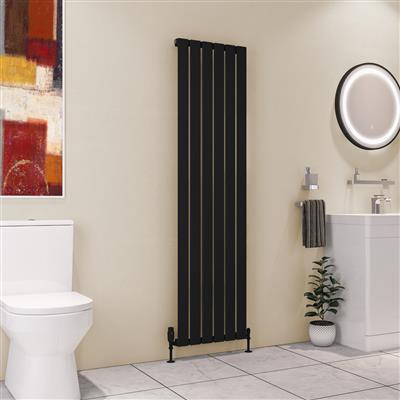 Deddington Matt Black Vertical Radiator 1800 x 390mm