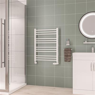 Corinium Gloss White Round Multi Towel Radiator 800 x 600mm