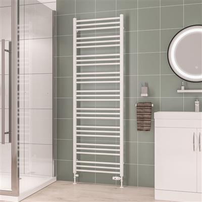 Corinium Gloss White Round Multi Towel Radiator 1800 x 600mm
