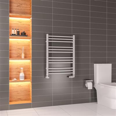 Corinium Mat Grey Round Multi Towel Radiator 800 x 500mm