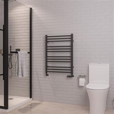 Corinium Matt Anthracite Round Multi Towel Radiator 800 x 500mm