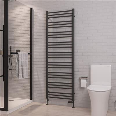 Corinium Matt Anthracite Round Multi Towel Radiator 1800 x 500mm