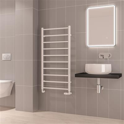 Tuscan Gloss White Round Multi Towel Radiator 1200 x 600mm