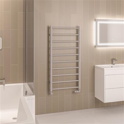 Tuscan Matt Grey Round Multi Towel Radiator 1200 x 500mm
