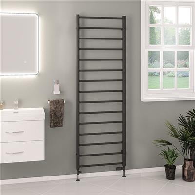 Tuscan Matt Anthracite Round Multi Towel Radiator 1800 x 600mm