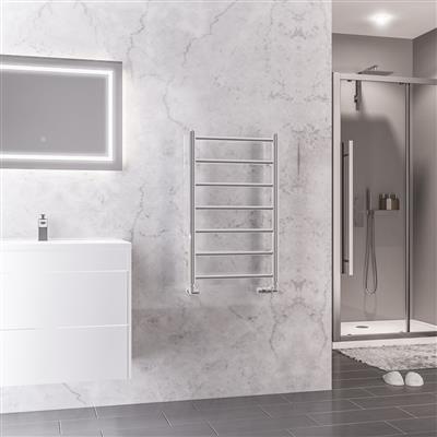 Tuscan Chrome Round Multi Towel Radiator 800 x 500mm