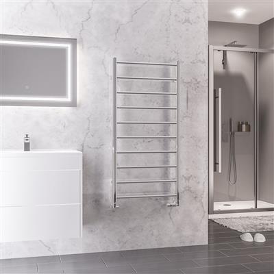 Tuscan Chrome Round Multi Towel Radiator 1200 x 600mm