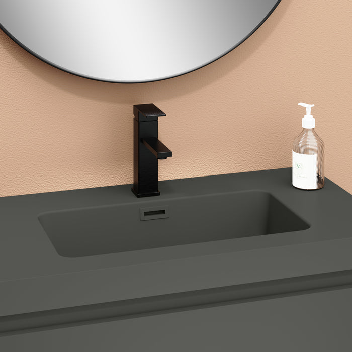 Kaduro 800mm Matt Grey Double Drawer Wall Hung Vanity Unit including Grey Basin
