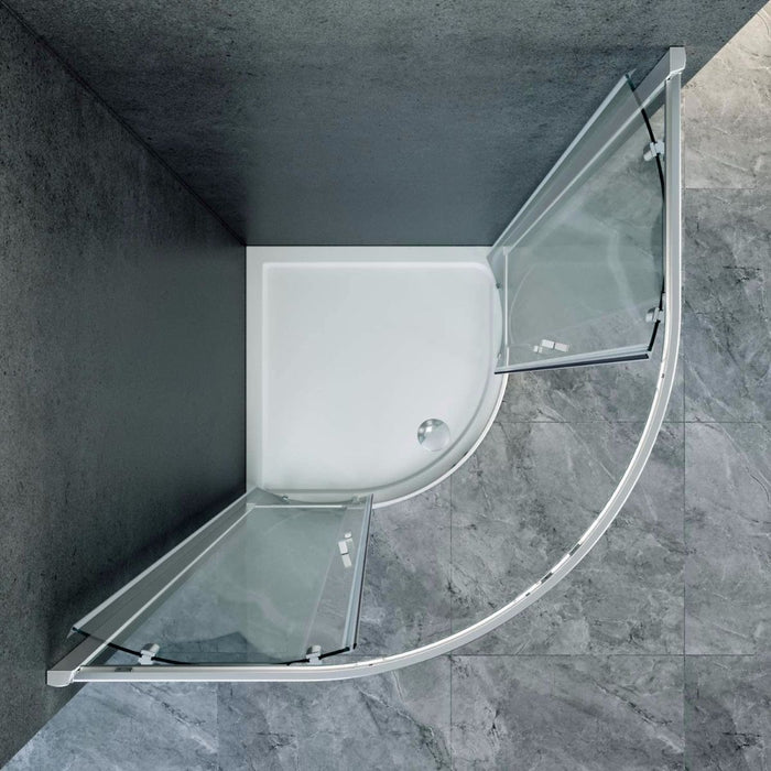 Elle 800 X 800mm Quadrant Shower Enclosure 8mm Easy Clean Nano Glass Shower Cubicle