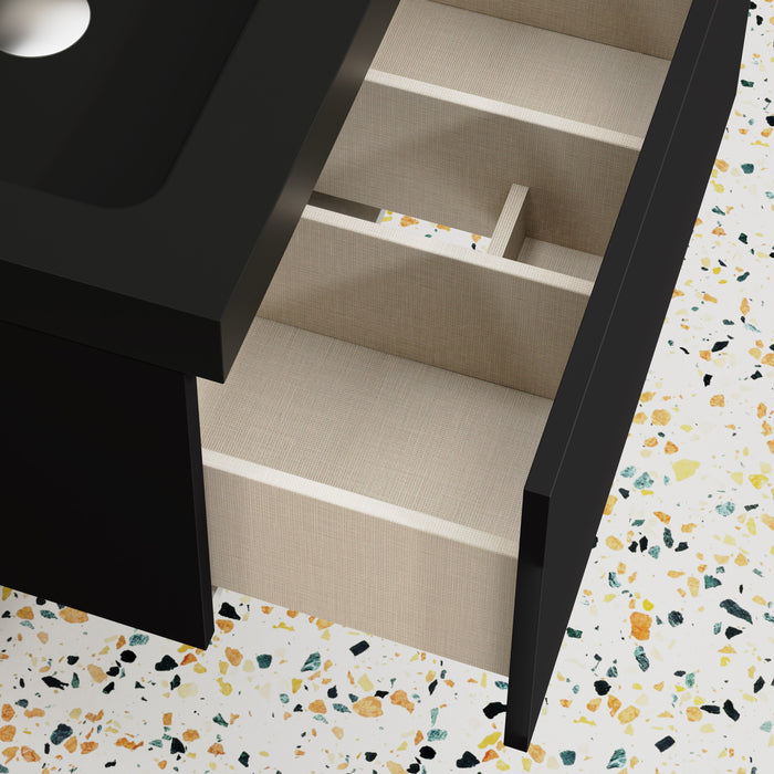 Kaduro 600mm Matt Black Wall Hung Vanity Unit including Basin