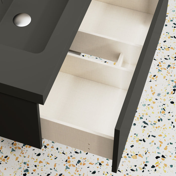 Kaduro 800mm Matt Grey Wall Hung Vanity Unit including Grey Basin