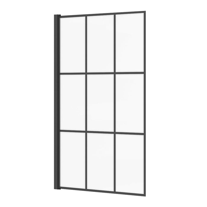 Optim Noir Grid Bath Screen - Matt Black