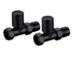 Black Straight Radiator Valves