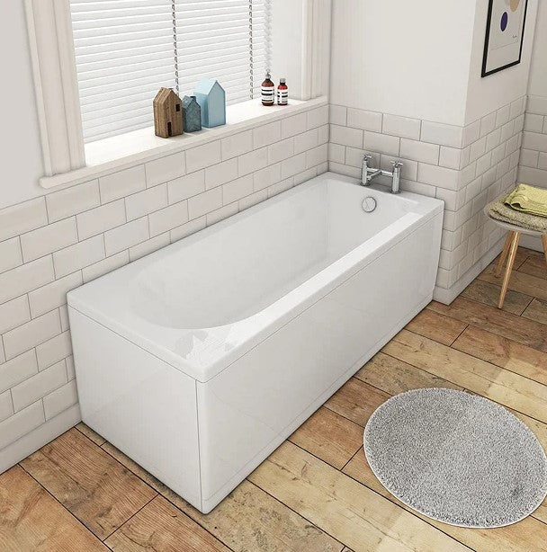 Optim Noir 1700 Single Ended Bath Square Bathroom Suite - Matt Black