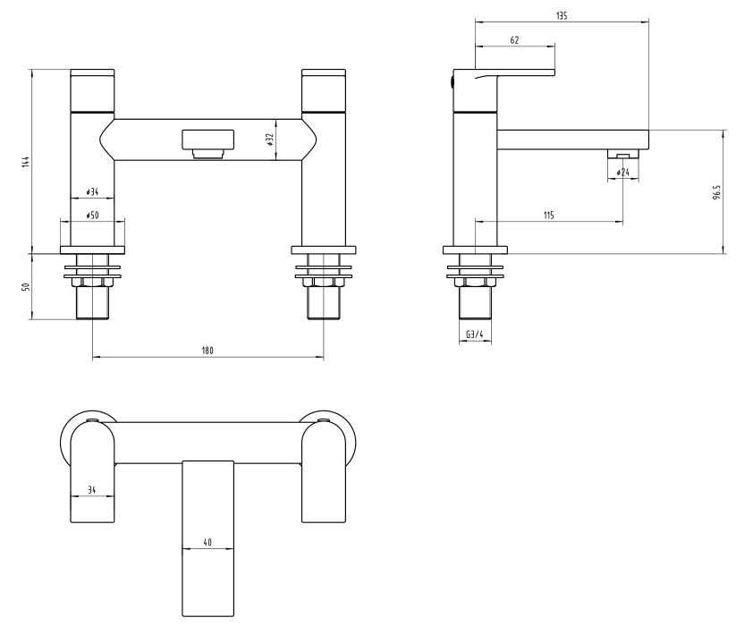 Highlife Bruar Bath Filler Tap