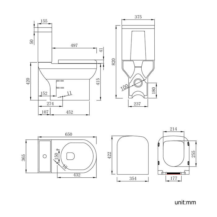 Denver Close Coupled Toilet With Soft Close Seat