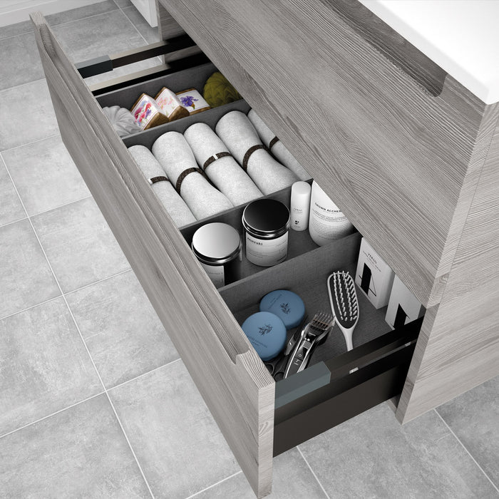 Monterrey Vanity Basin Unit 600 2 Metallic Drawers - Choose Colour