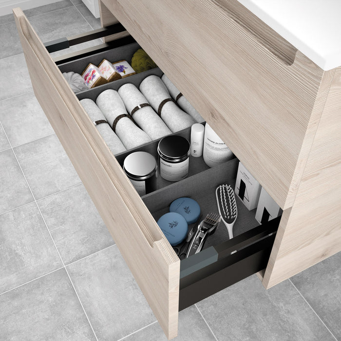 Monterrey Vanity Basin Unit 600 2 Metallic Drawers - Choose Colour