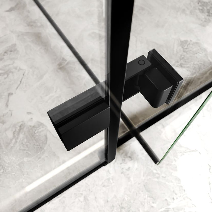 Noir 1200mm Matt Black 8mm Hinged Shower Door