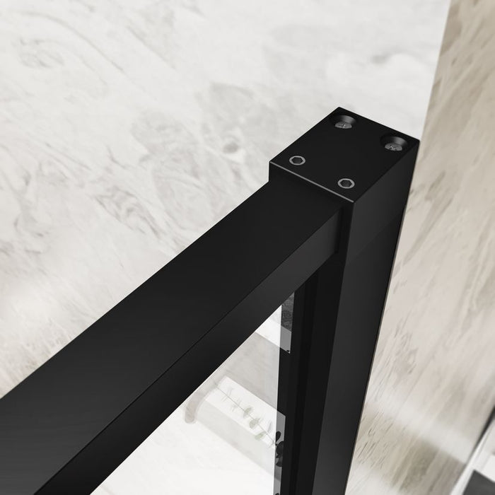 Noir 1200mm Matt Black 8mm Hinged Shower Door