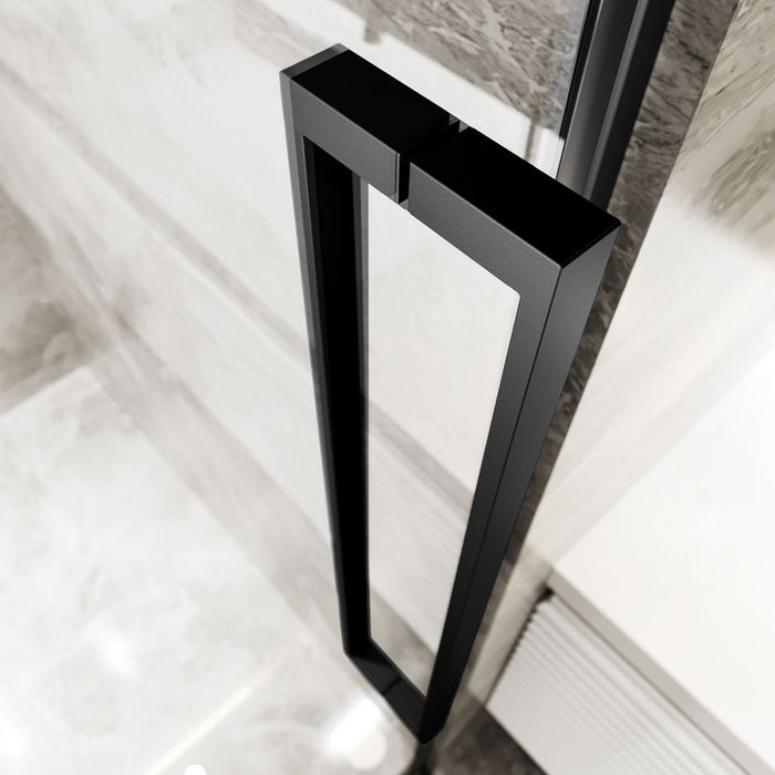 Noir 1200mm Matt Black 8mm Hinged Shower Door