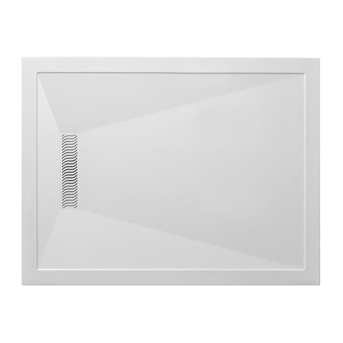 Crosswater Rectangular Low Profile Stone Resin Shower Tray with Linear Waste