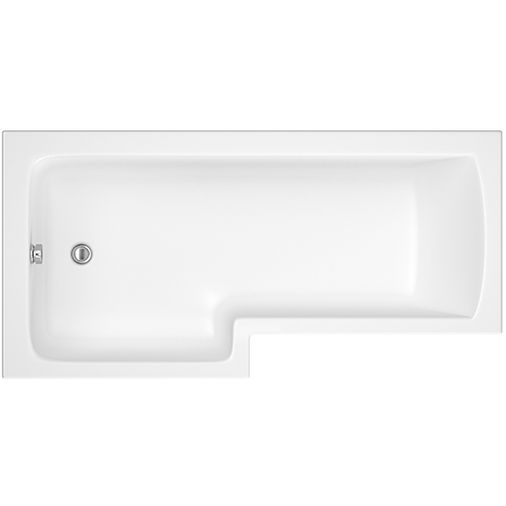 Lena Left Hand L-Shape Shower Bath With Screen - 1700 X 850mm