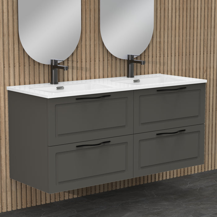 Matador 1200mm Matt Grey Wall Hung Vanity Unit Including Double Basin