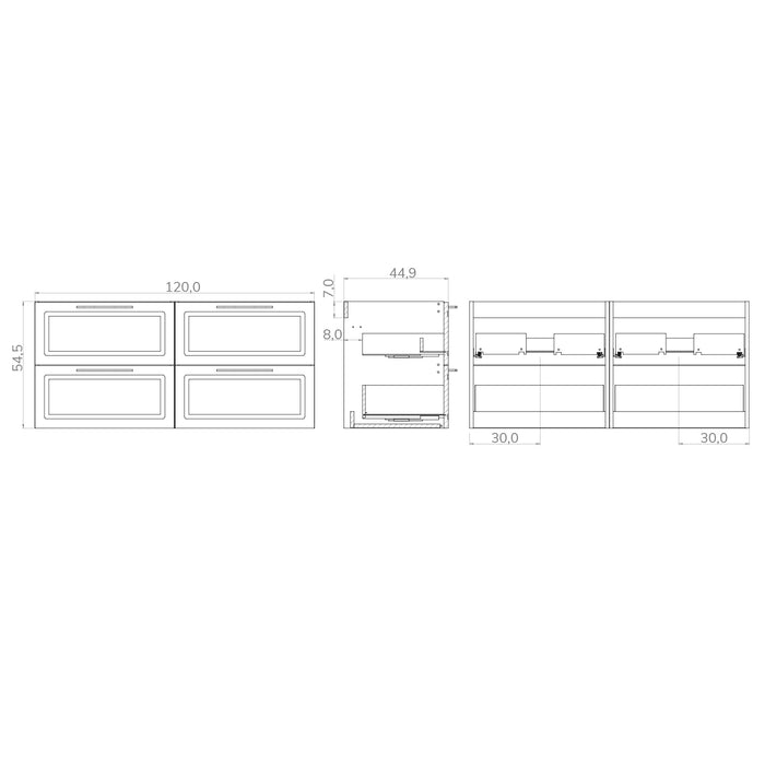 Matador 1200mm Muscat Sage Wall Hung Vanity Unit Including Double Basin