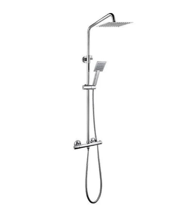 Blade 1700 Single Ended Bath Square Bathroom Suite - Chrome