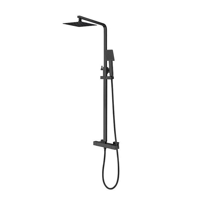 Optim Noir 1700 Single Ended Bath Square Bathroom Suite - Matt Black