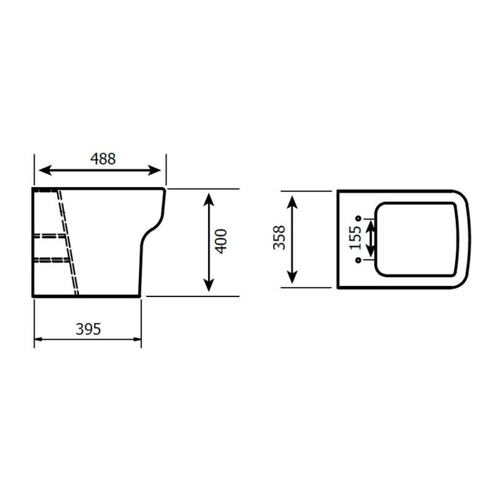 Kartell KVit Korsika Back to Wall WC Pan with Soft Close Seat