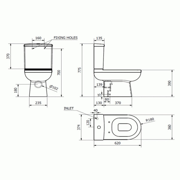 Kartell KVit Lifestyle Close Coupled WC Pack with Soft-Close Seat