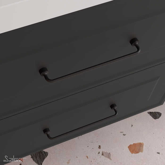 Aurora 600mm Wall Hung Basin Unit with Black Handles - Noir Black Velvet