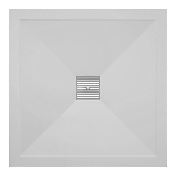 Crosswater Square Low Profile Stone Resin Shower Tray & Waste - Choose Size