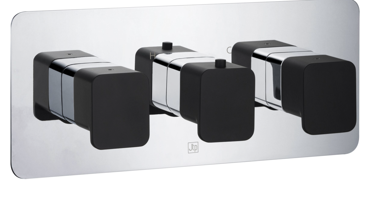 JTP AXEL Thermostatic Concealed 3 Outlet Shower Valve - Select Handle Colour