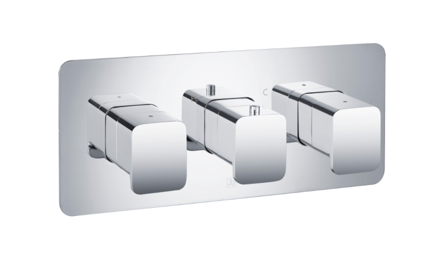 JTP HIX Horizontal Thermostatic Concealed 3 Outlet Shower Valve