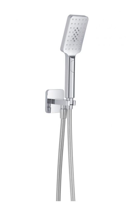 JTP HIX Square Water Outlet with Holder, Hose + Hand Shower