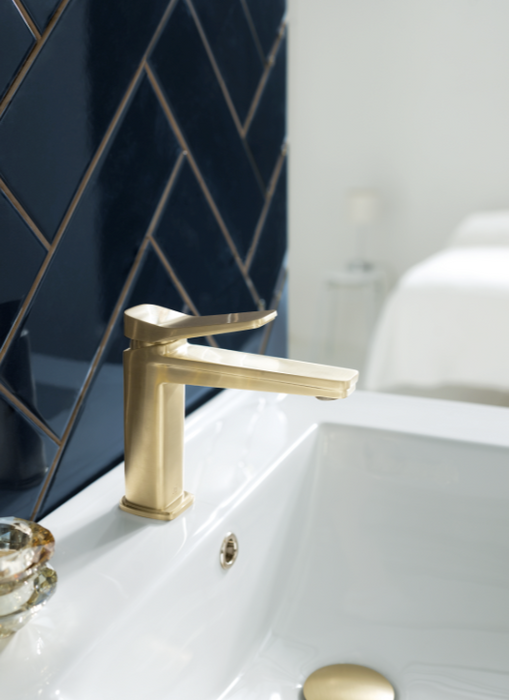JTP HIX Brushed Brass Single Lever Basin Mixer