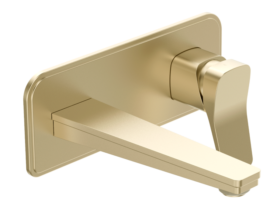 JTP HIX Brushed Brass Single Lever Wall Mounted Basin Mixer