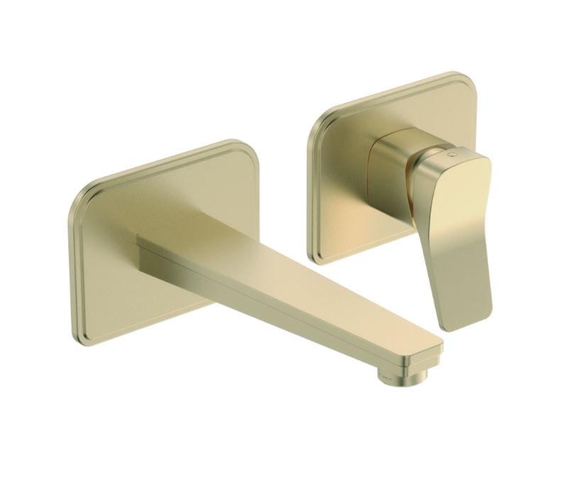 JTP HIX Brushed Brass Single Lever Wall Mounted Basin Mixer