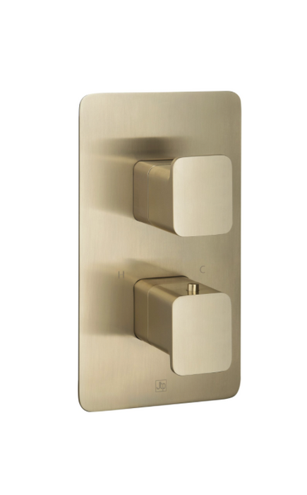 JTP HIX Brushed Brass Thermostatic Concealed 1 Outlet Shower Valve