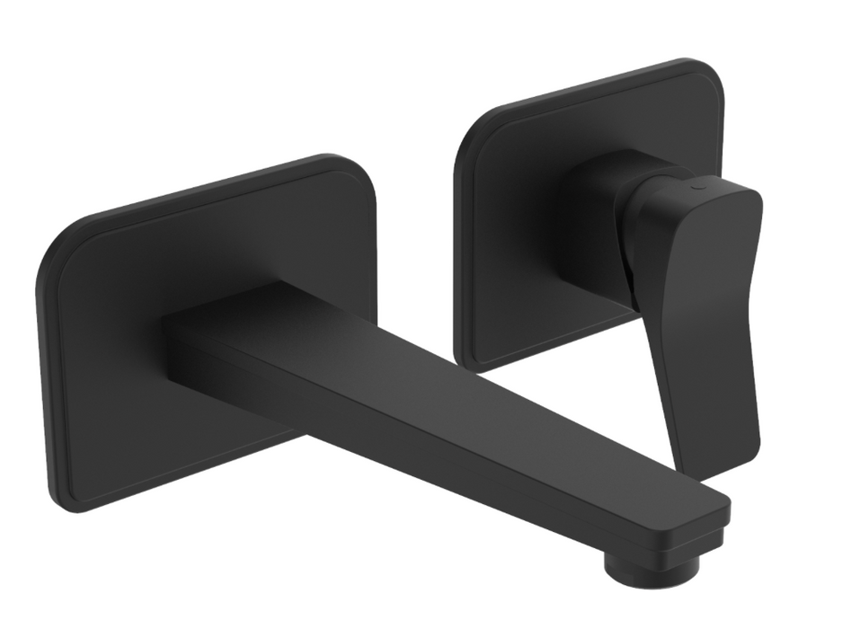 JTP HIX Noir Matt Black Single Lever Wall Mounted Basin Mixer
