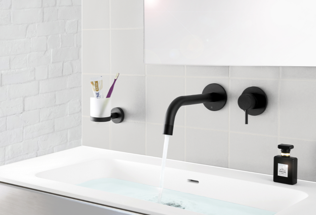 JTP VOS Single Lever Wall Mounted Basin Mixer with Spout 150mm - Select Colour