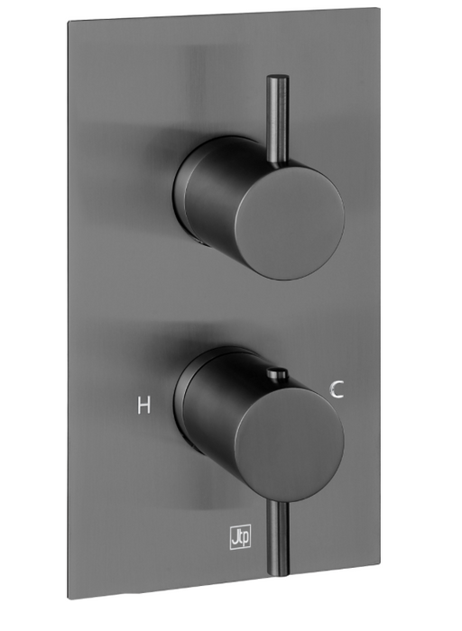 JTP VOS Brushed Black Thermostatic Concealed 1 Outlet Shower Valve - Select Design