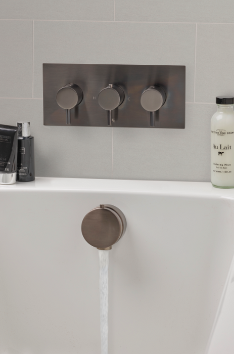 JTP VOS Horizontal Brushed Black Thermostatic Concealed 3 Outlet Shower Valve - Select Design