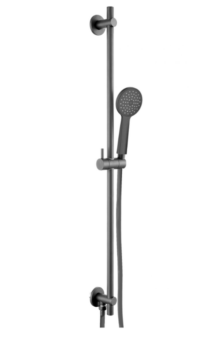 JTP VOS Noir Matt Black Slide Rail with Round Shower Handle and Hose