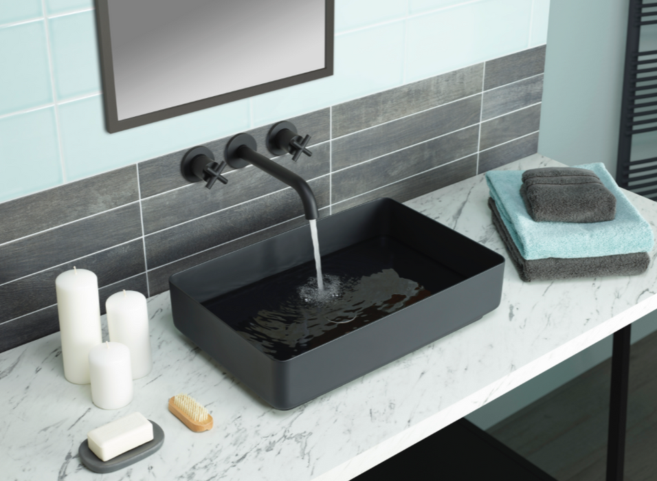 JTP VOS Noir Matt Black Grade 316 Stainless Steel Counter Top Basin